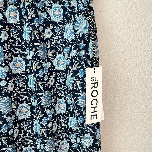 St. Roche Yucca Ankle Crop Tapered Pants In Blue Floral Size M - Picture 5 of 10